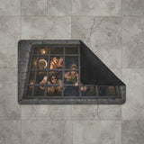 Trapped souls reaching through an iron dungeon grate on doormats, product view 3