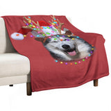 Christmas Husky Throw Blanket