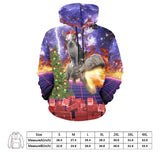 Cat Riding Dinosaur Ugly Christmas Sweater Hoodie