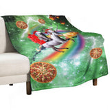 Christmas Cat Unicorn Throw Blanket