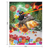 Cat Dinosaur Christmas Throw Blanket