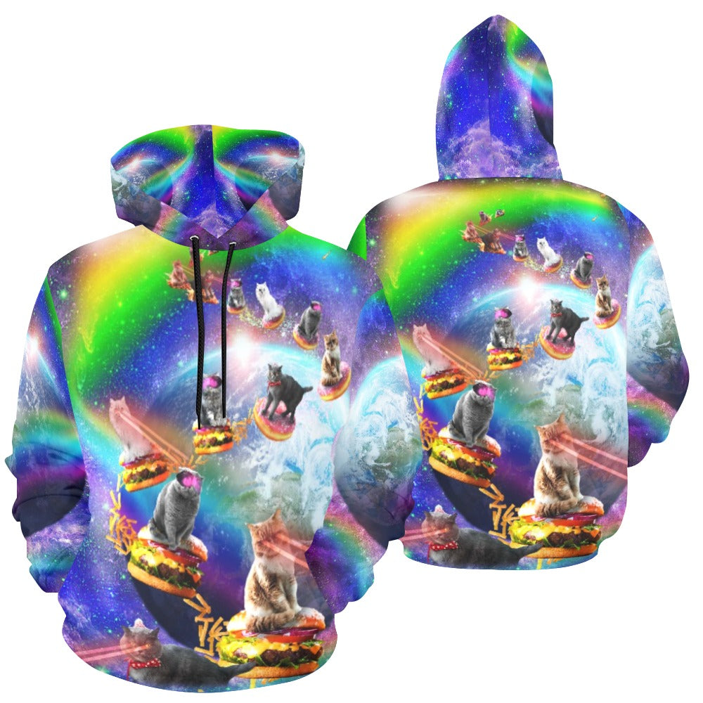 Rainbow Space Cat Hoodie