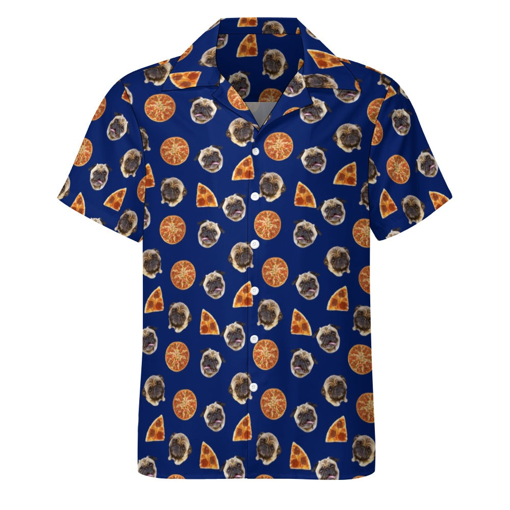 pizza button up shirt