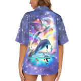 Rainbow Dolphin Women's Hawaiian Shirt