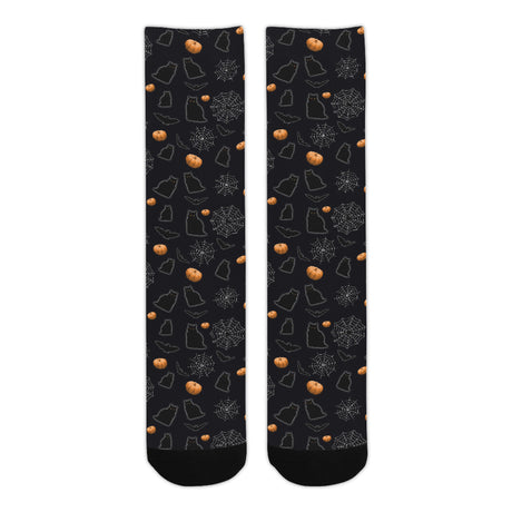 Black Cat Halloween Socks