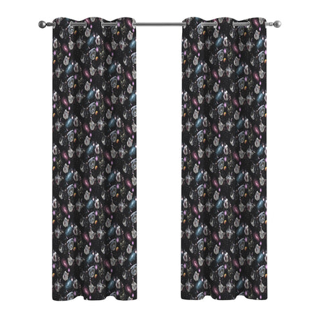 Space Guinea Pig Curtains – Galaxy Grommet Set, 52 x 84 in