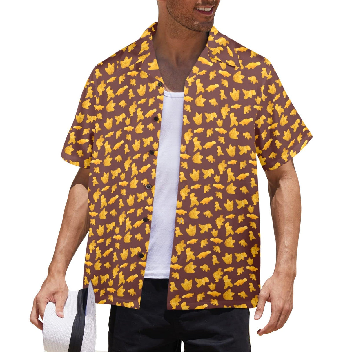Dinosaur Chicken Nuggets Hawaiian Shirt alternate product view