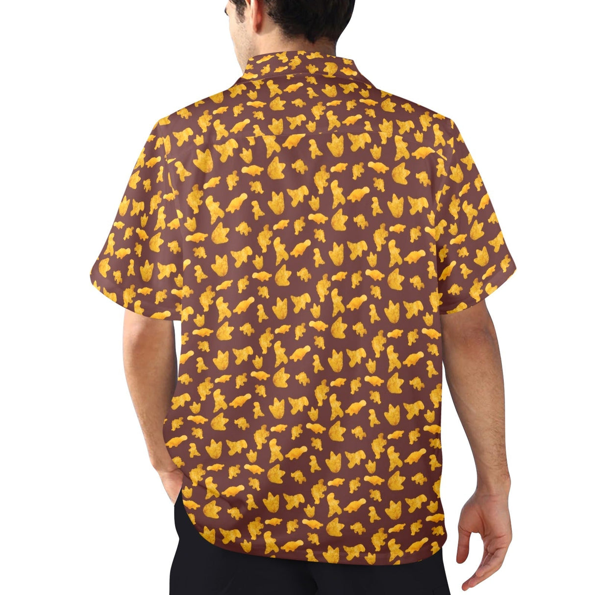 Dinosaur Chicken Nuggets Hawaiian Shirt back product view