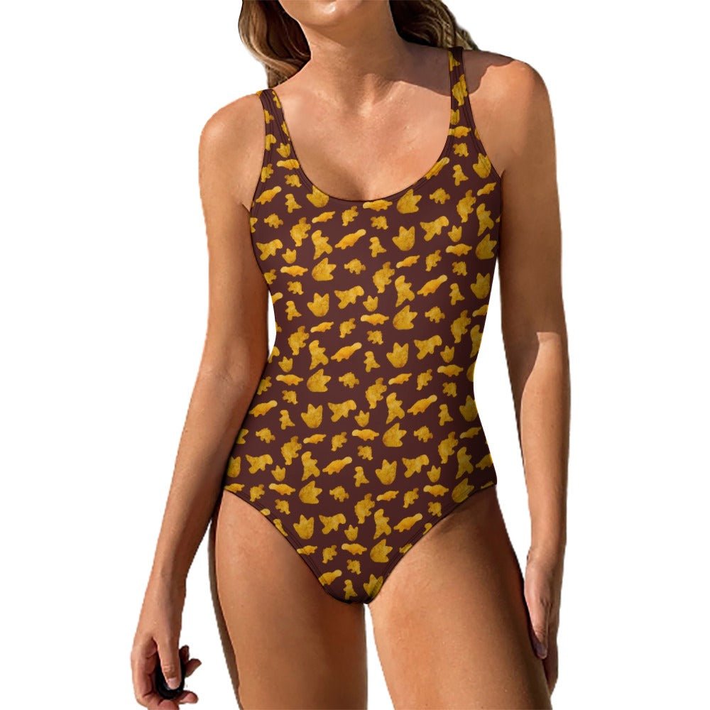 Dinosaur Chicken Nuggets One Piece Swimsuit Random Galaxy