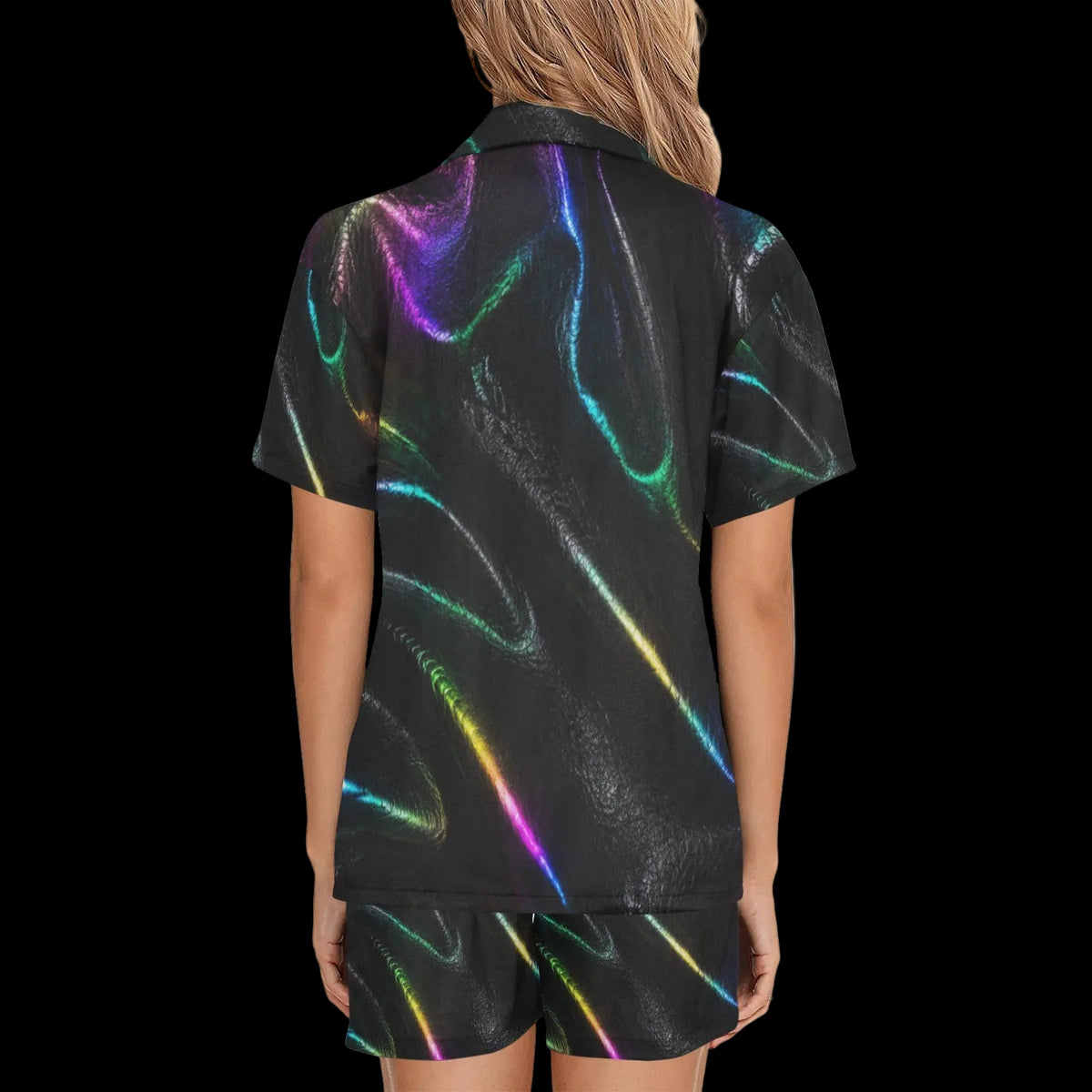 Flurescent Black Rainbow Costume Pajama Set