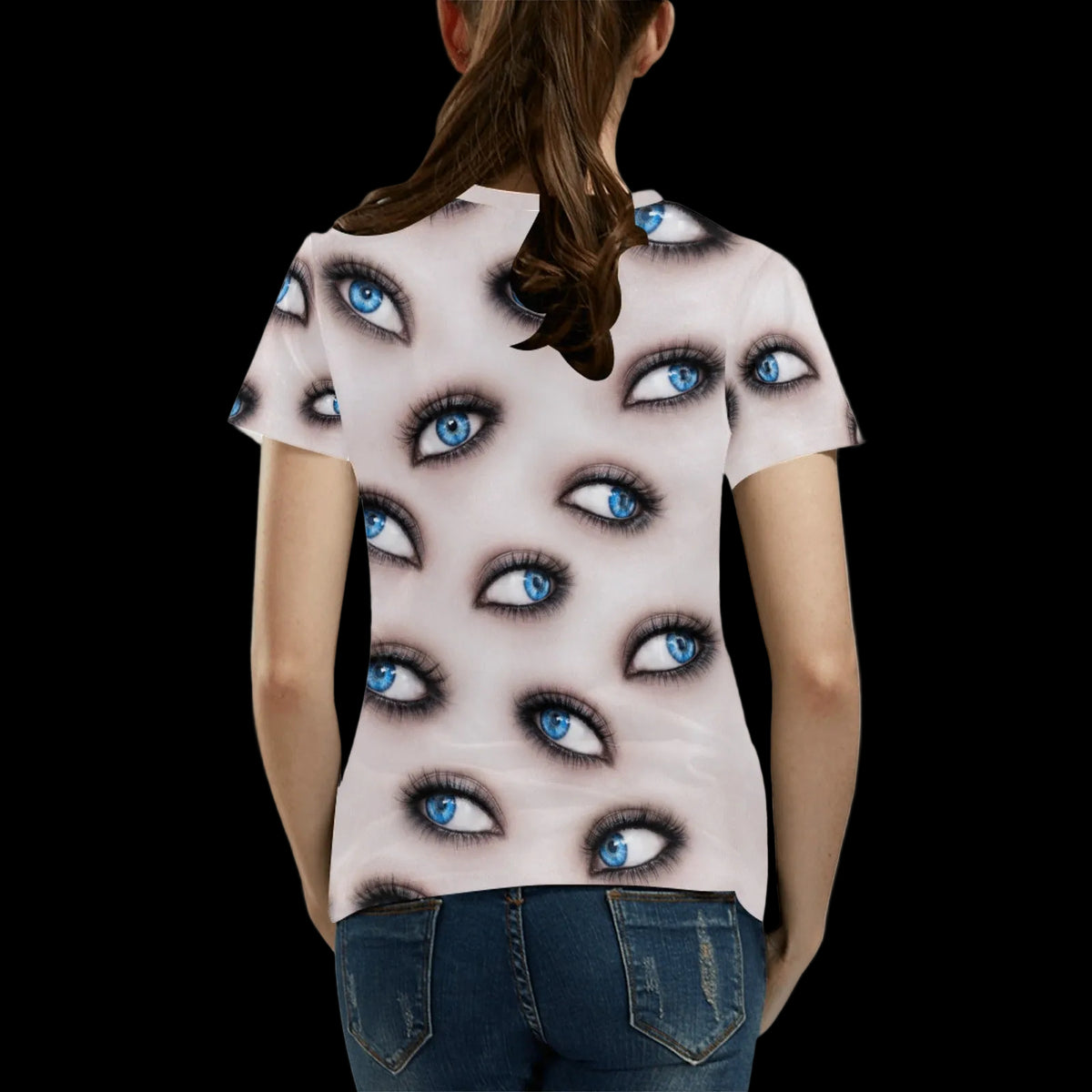 Blue Eyes Pattern Costume Shirt for Women
