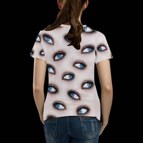 Blue Eyes Pattern Costume Shirt for Women