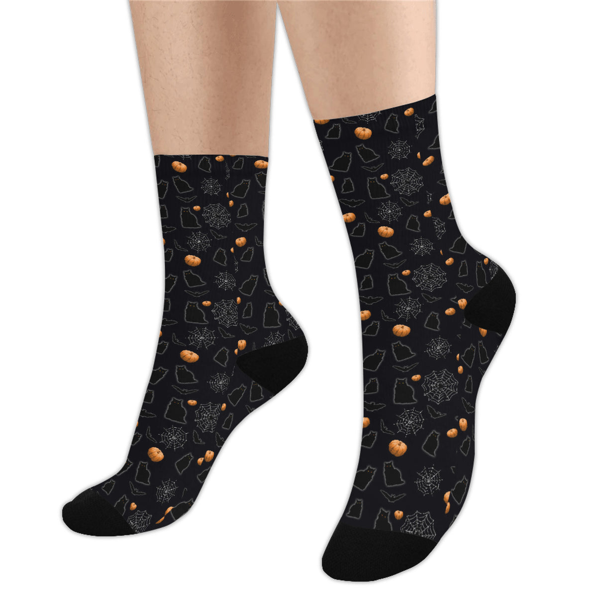 Black Cat Halloween Socks