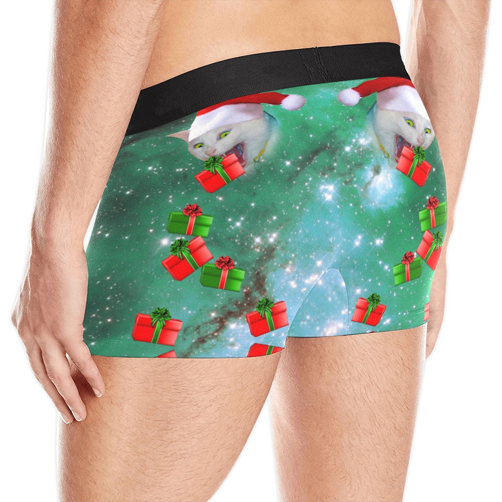Christmas Space Cat Santa Boxer Brief Boxers