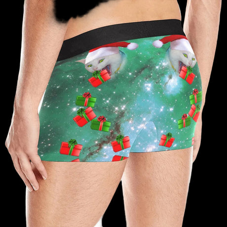 Christmas Space Cat Santa Boxer Brief Boxers