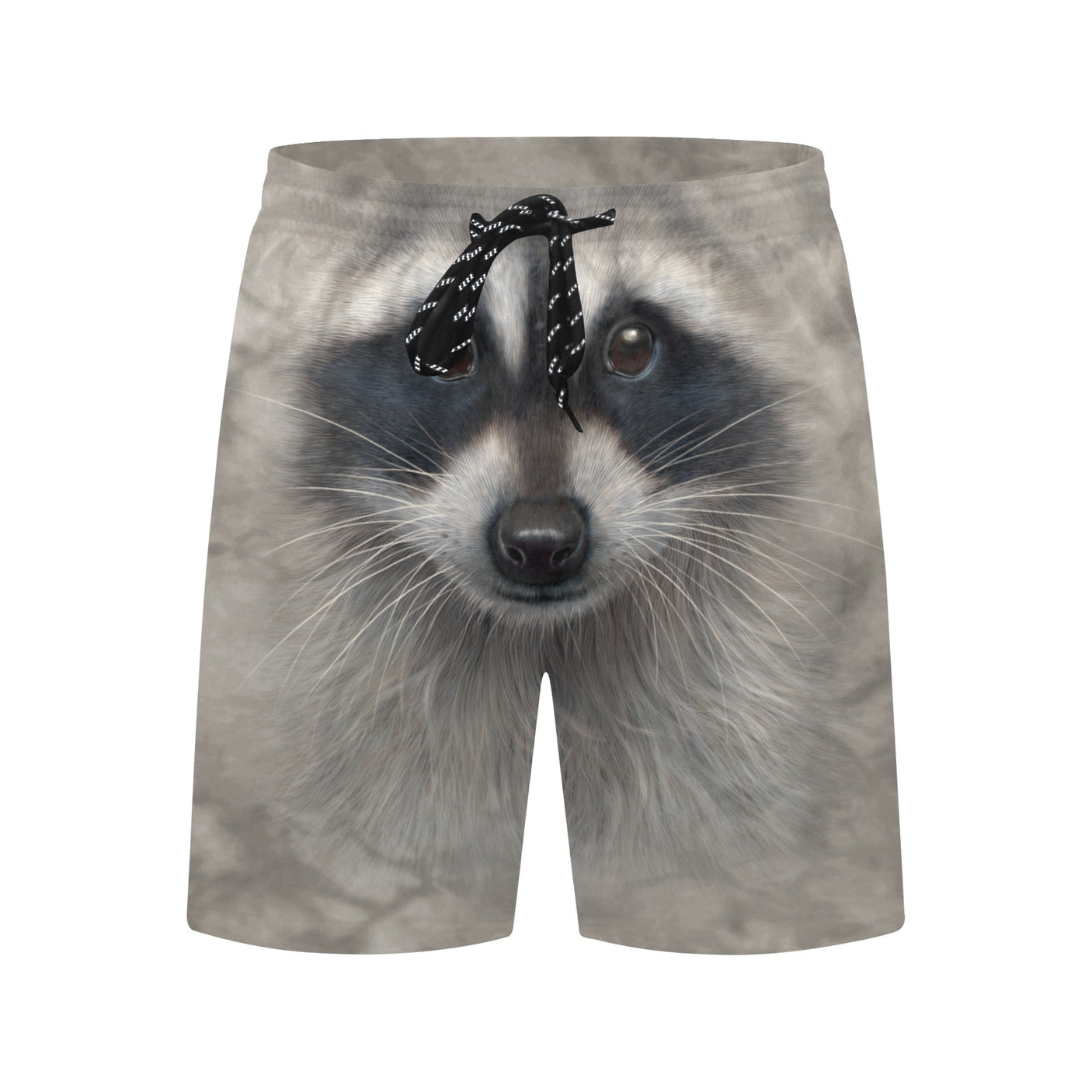 Raccoon Face Swim Trunks | Men's Swimming Beach Shorts