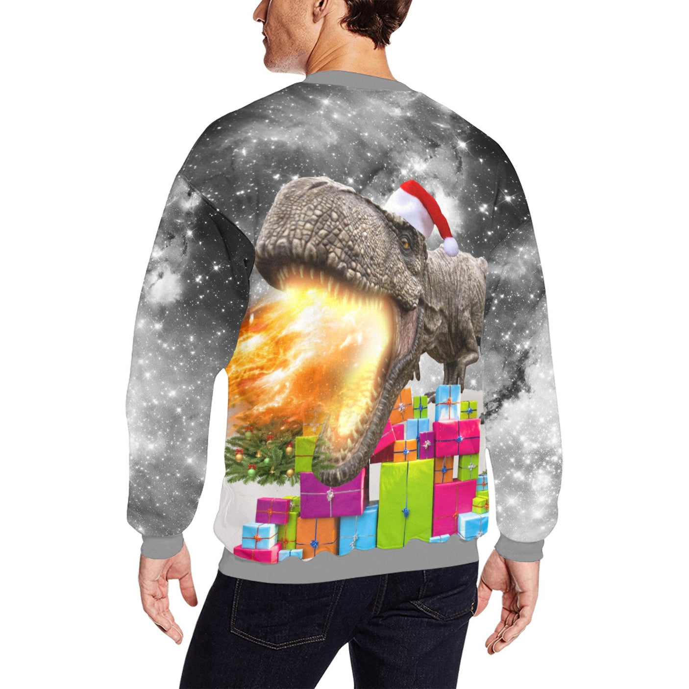 Santa Dinosaur Ugly Christmas Sweater