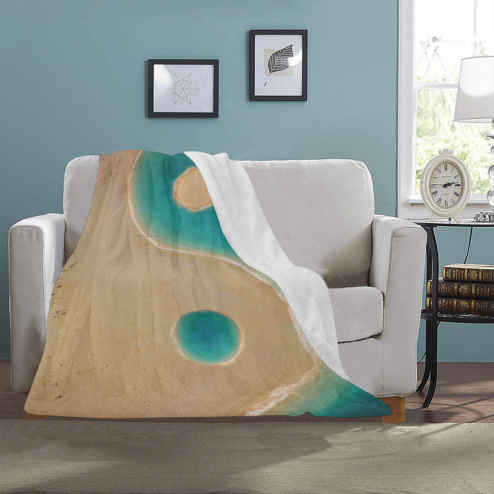 Yin Yang Beach Throw Blanket