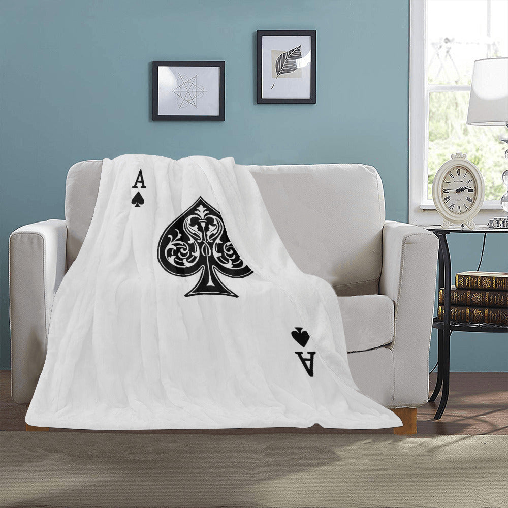 Ace of Spades Card Throw Blanket