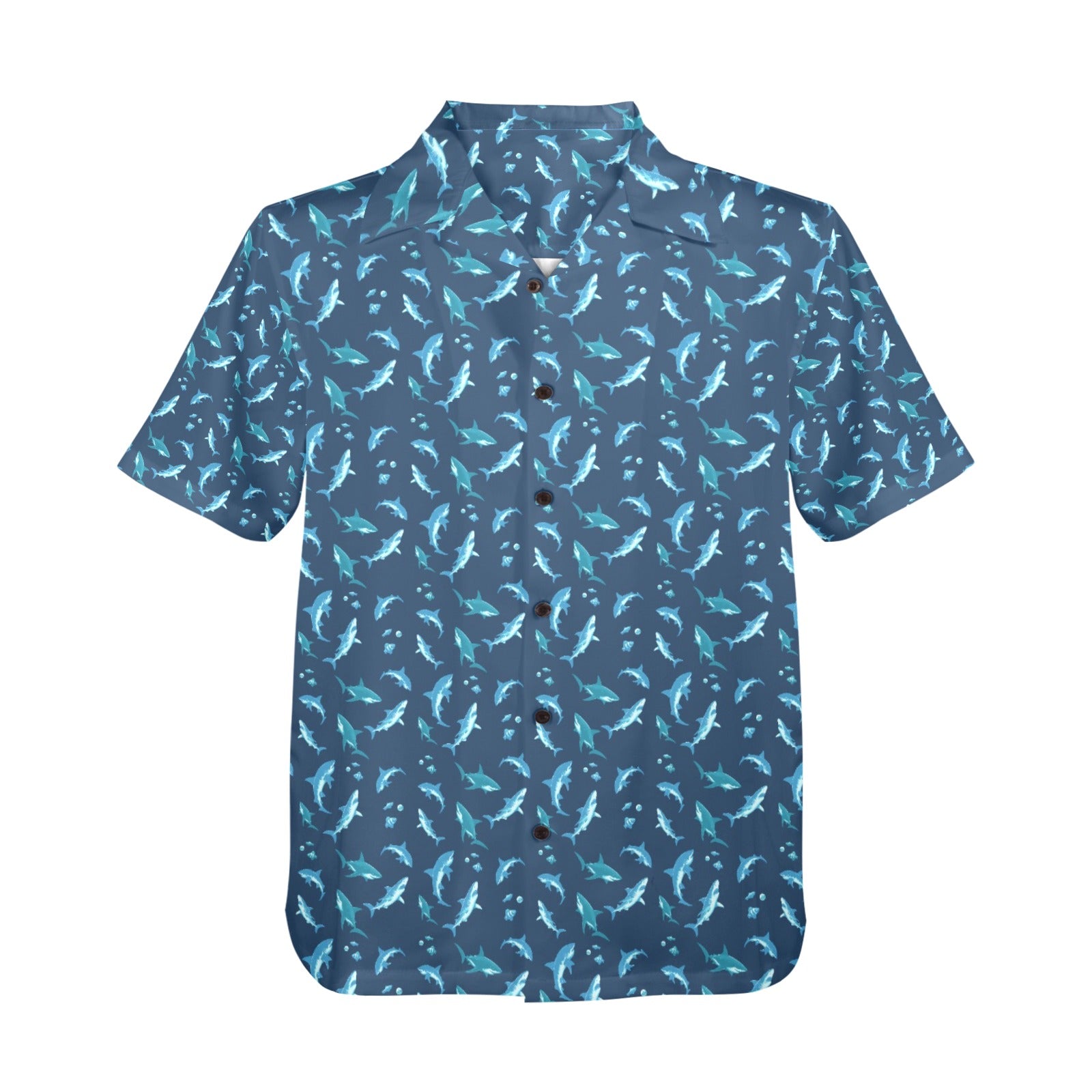 Button Up Shark Hawaiian Shirt, Shark Aloha Shirt, Animal