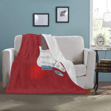 Red Guitar Throw Blanket