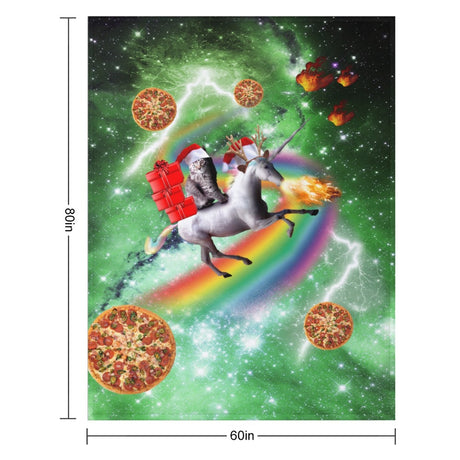Christmas Cat Unicorn Throw Blanket