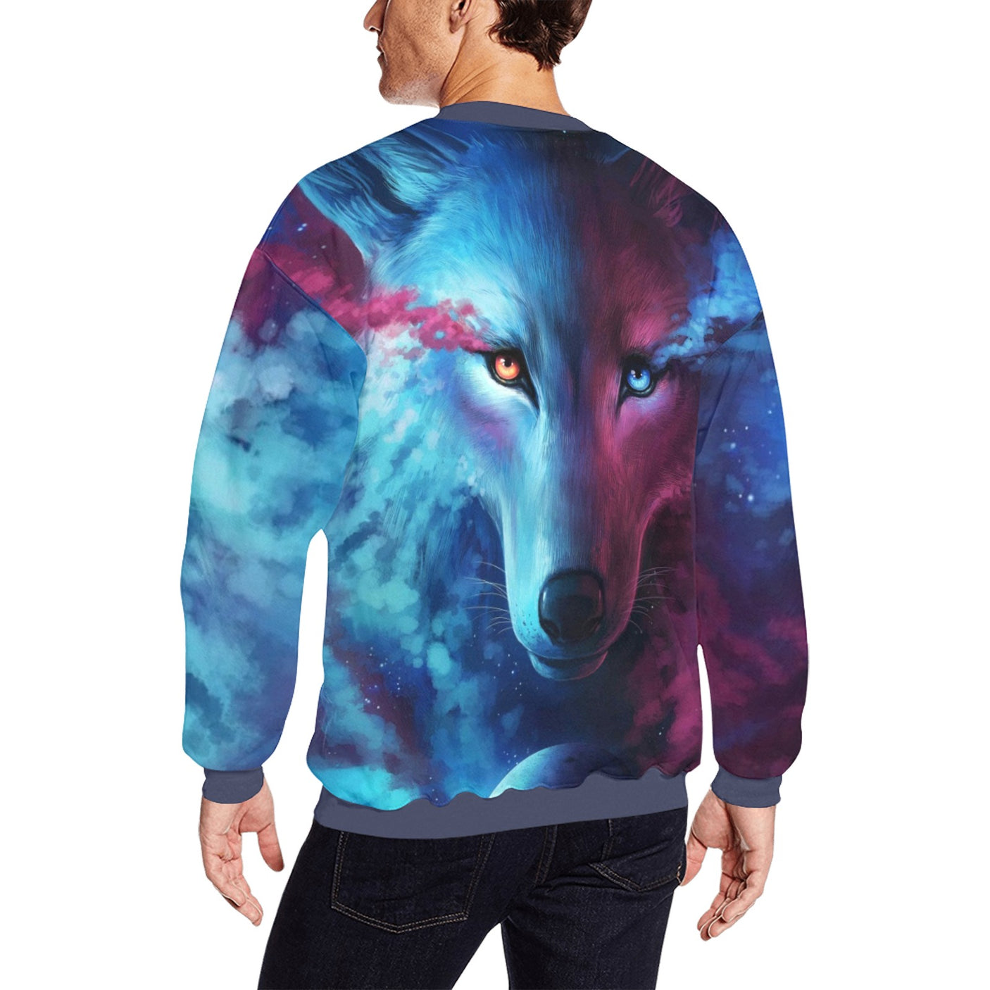 JoJoesArt Light Dark Wolf Sweater