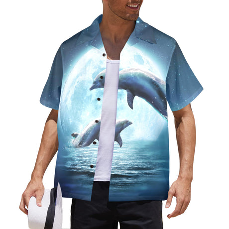 Moon Dolphin Hawaiian Shirt