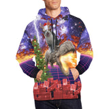 Cat Riding Dinosaur Ugly Christmas Sweater Hoodie