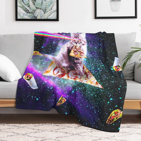 Space Cat Throw Blanket