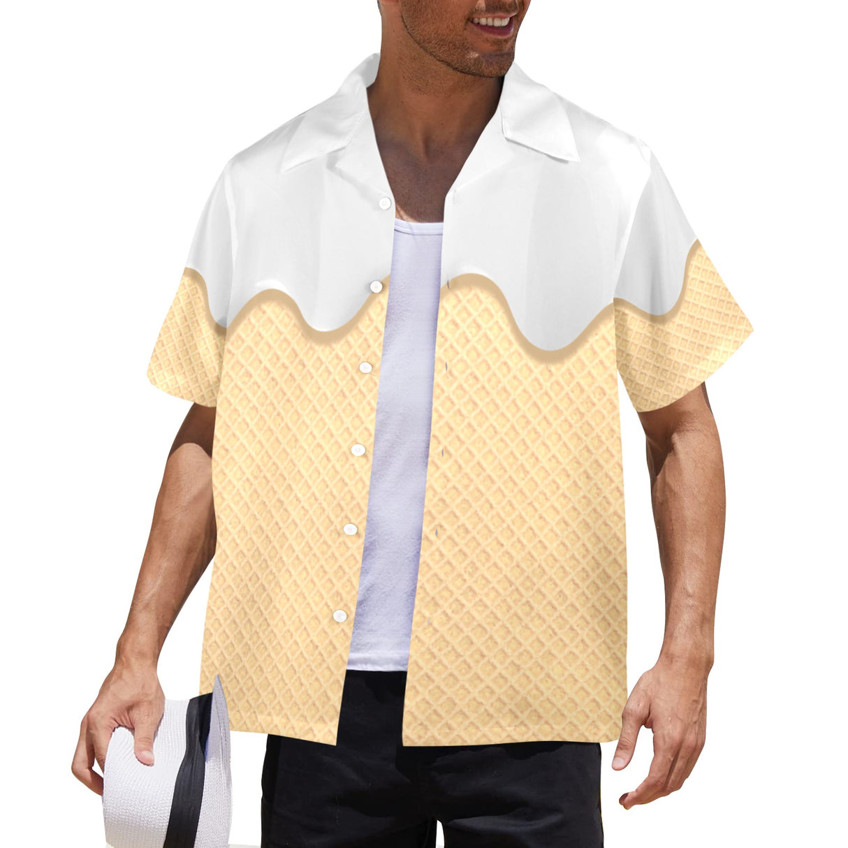 Ice Cream Hawaiian Shirt - Funny Summer Food Button-Up