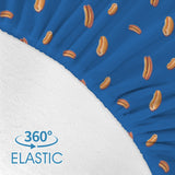 Hot Dog Pattern Twin Fitted Sheet – Funny Bedding, 39 x 75 x 15 in