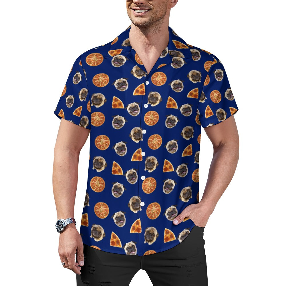pizza button up shirt