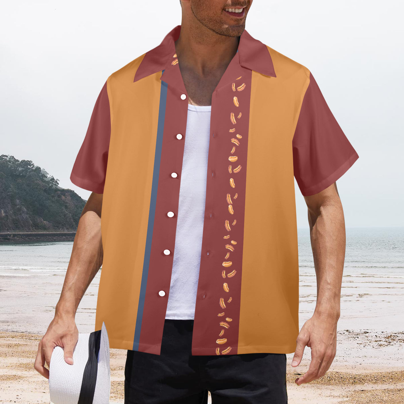 Hot Dog Hawaiian Shirt | Button Up Down Shirt