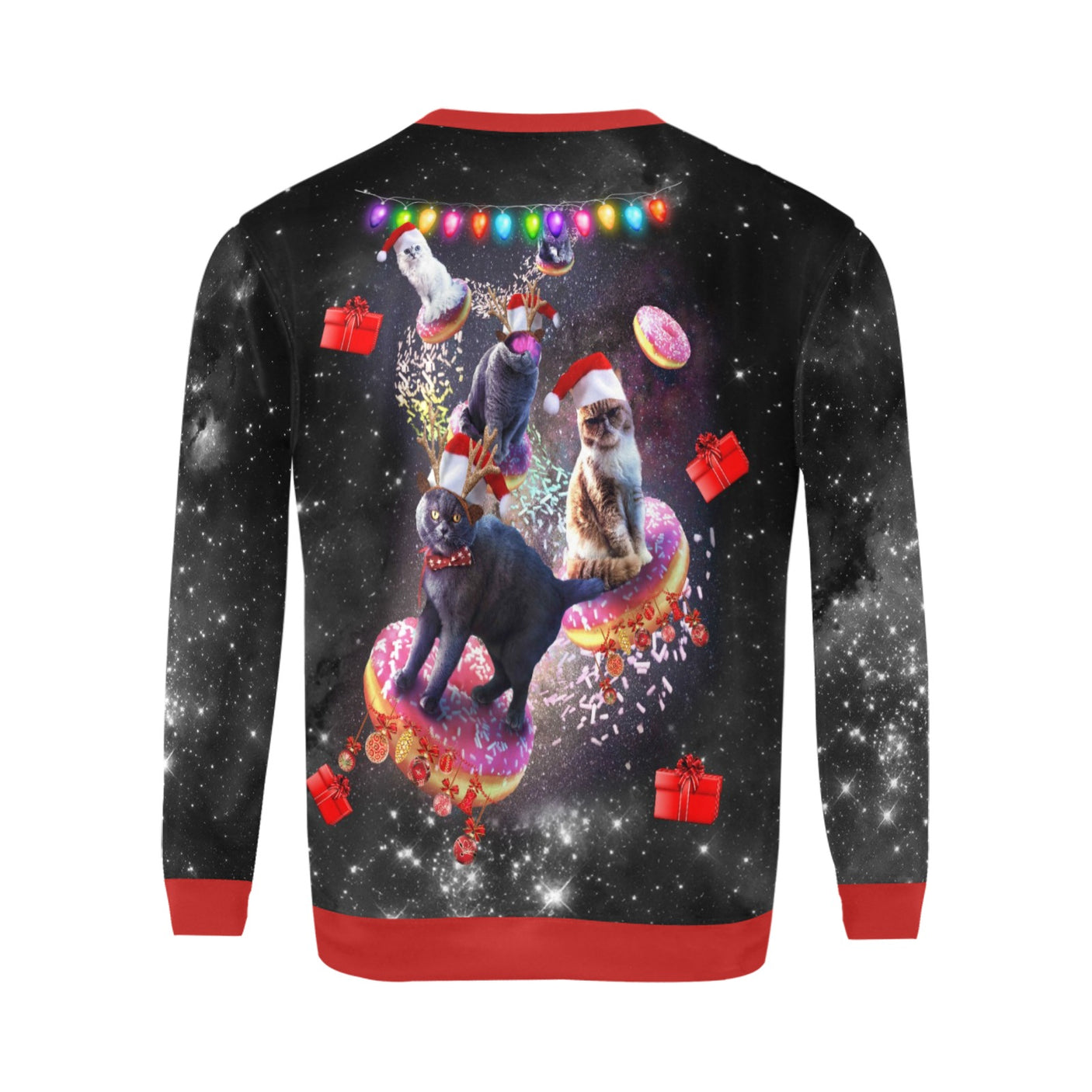 Space Donut Cat Ugly Christmas Sweater