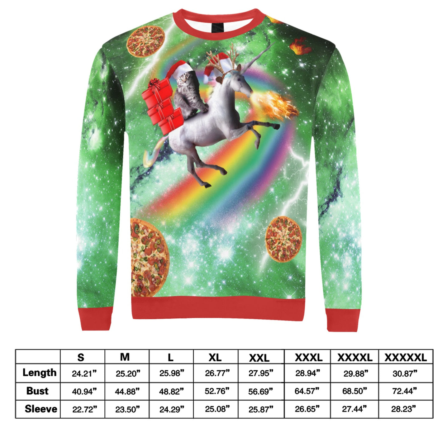 Cat Riding Unicorn Ugly Christmas Sweater