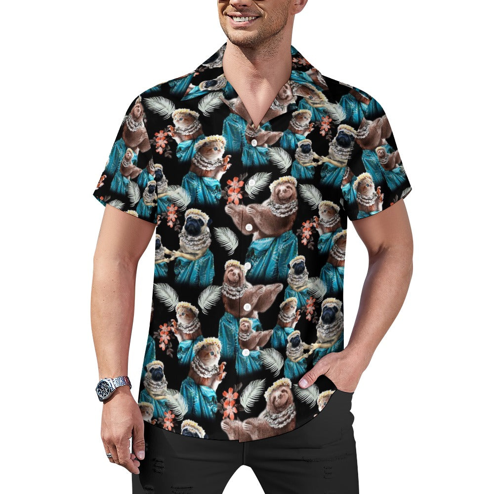 Sloth Pug Hawaiian Shirt | Button Up Down Shirt