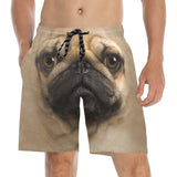 Pug Face Swim Trunks | Men's Swimming Beach Shorts