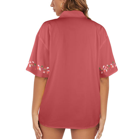 Women's Christmas in July Hawaiian Guayabera Shirt