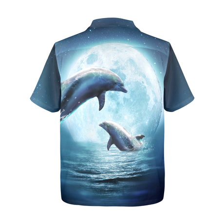 Moon Dolphin Hawaiian Shirt