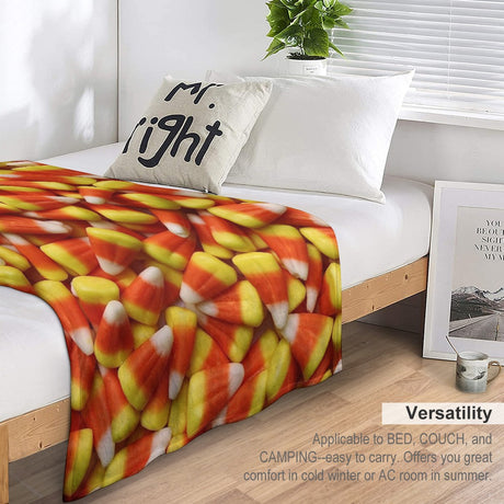 Candy Corn Throw Blanket – Halloween Fall Decor