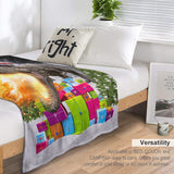 Dinosaur Santa Christmas Throw Blanket