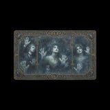 Pale ghosts pressing beneath an ornate Victorian glass window on doormats, product view 2
