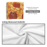 Pepperoni Pizza Twin Fitted Sheet – Funny Bedding, 39 x 75 x 15 in