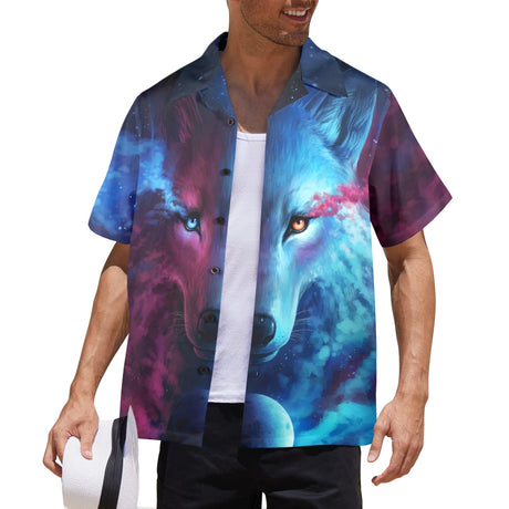 JoJoesArt Light Dark Wolf Hawaiian Shirt