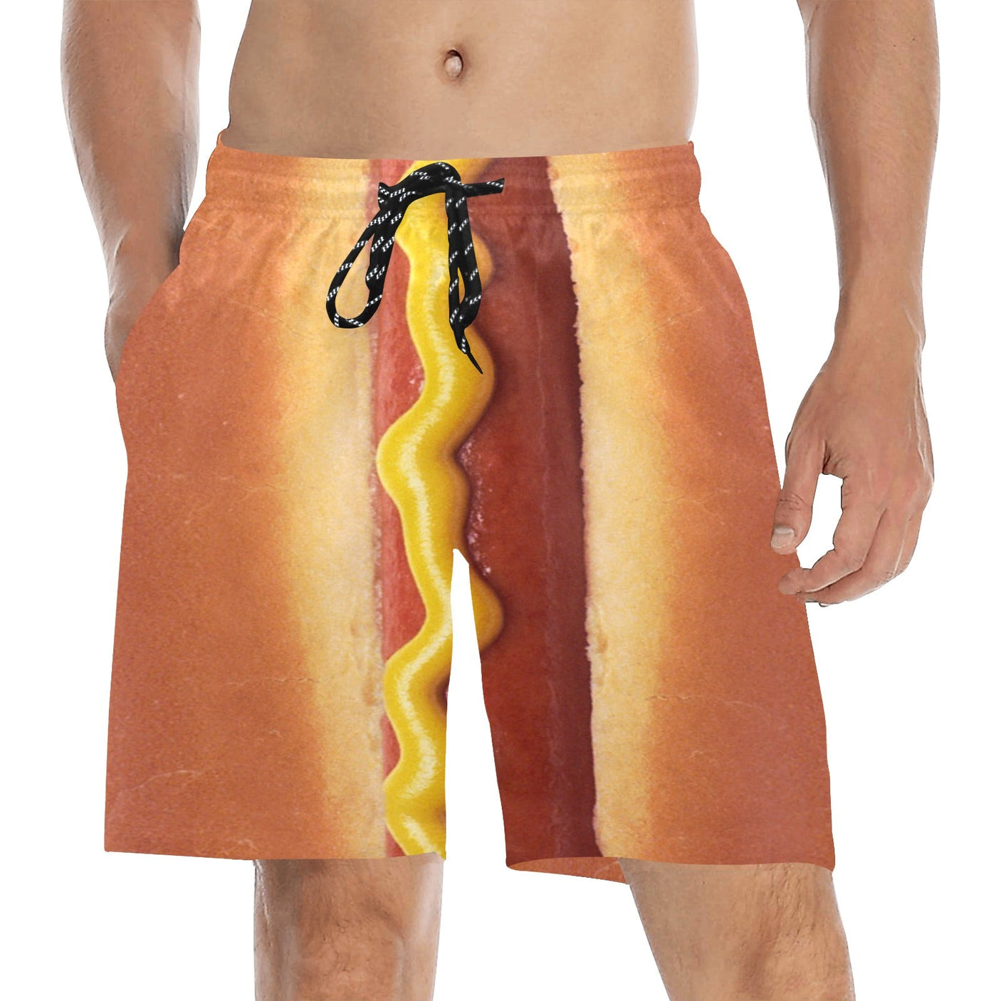 Hot Dog Swim Trunks | Men's Swimming Beach Shorts - Random Galaxy