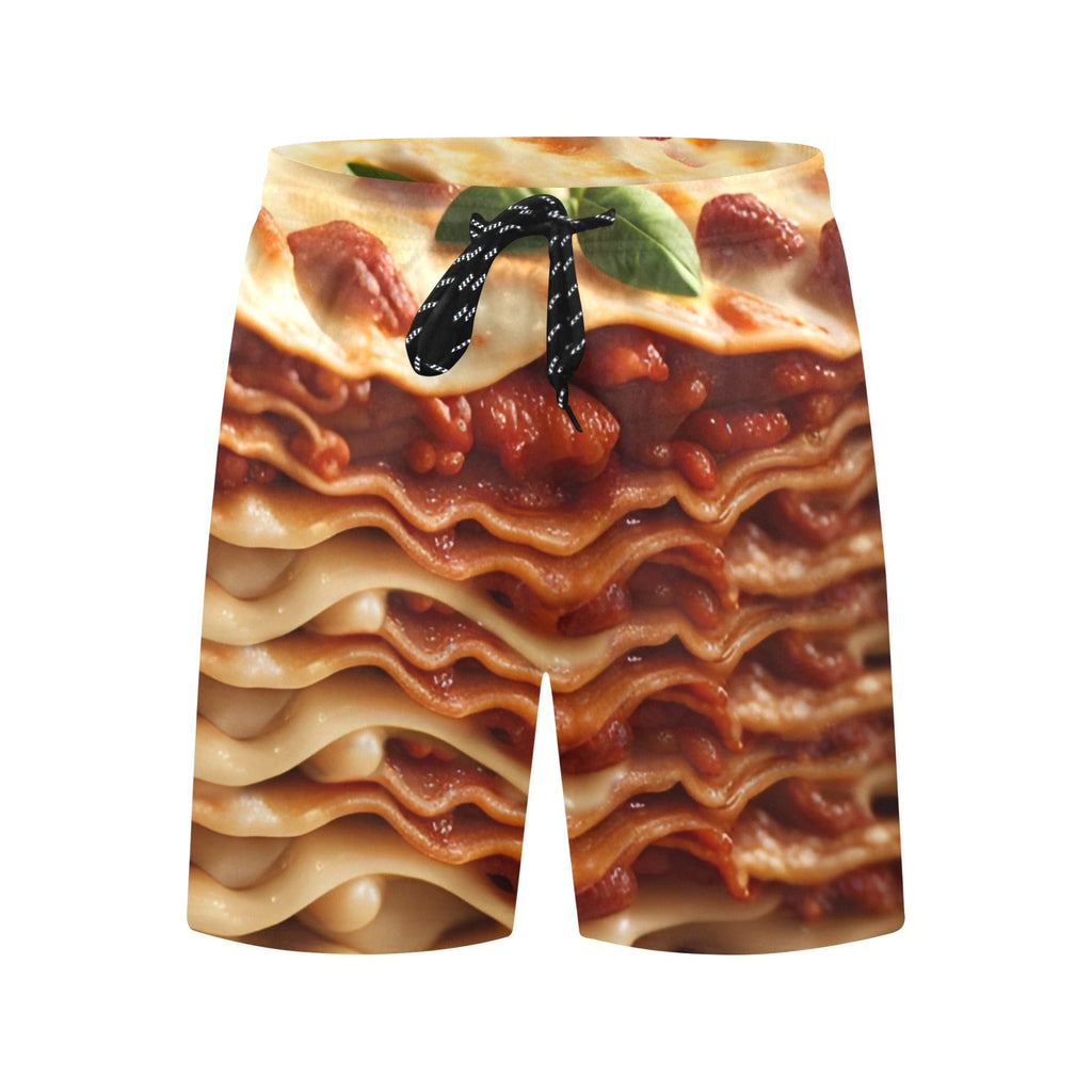 Lasagne Swim Trunks | Men's Swimming Beach Shorts - Random Galaxy