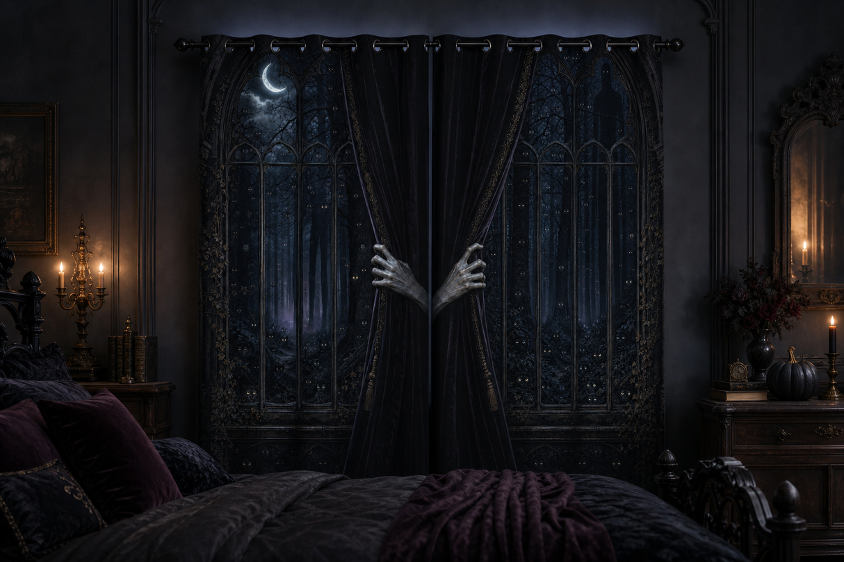 Something Is Opening the Curtains – Gothic Curtain Set