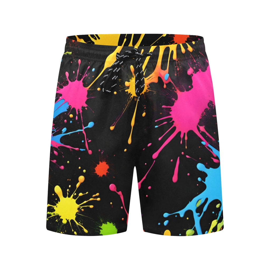 Paint Drip Splatter Swim Trunks | Men's Swimming Beach Shorts - Random Galaxy