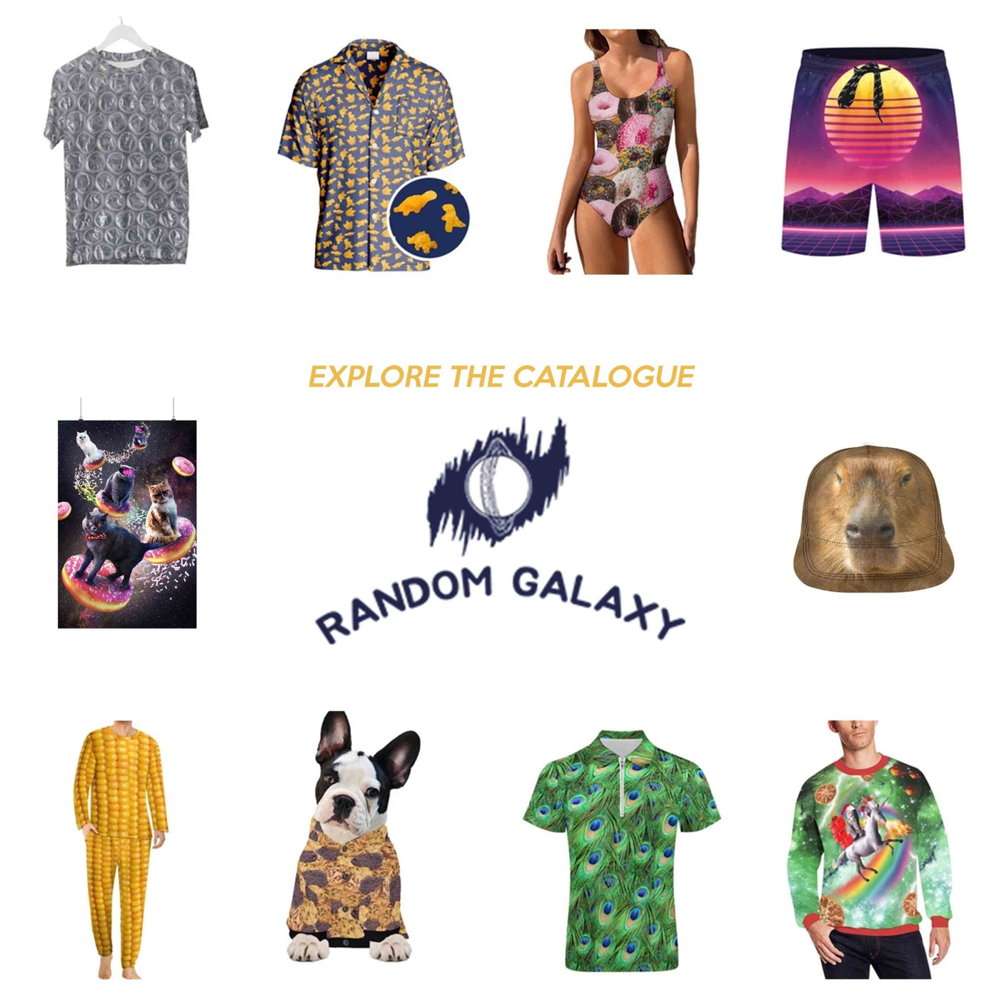Rainbow Laser Cat in Space Shirt | AOP 3D Tee Shirts - Random Galaxy Official